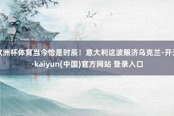 欧洲杯体育当今恰是时辰！意大利这波赈济乌克兰-开云·kaiyun(中国)官方网站 登录入口