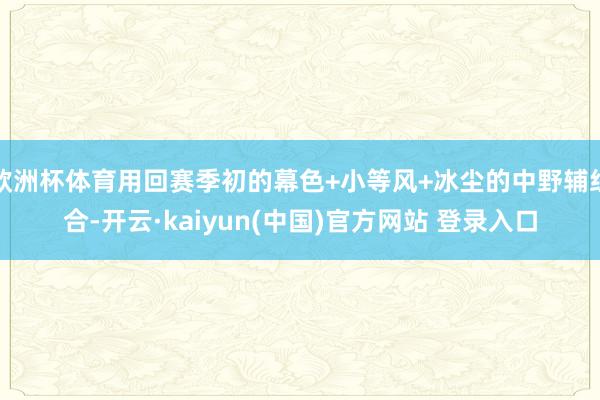欧洲杯体育用回赛季初的幕色+小等风+冰尘的中野辅组合-开云·kaiyun(中国)官方网站 登录入口