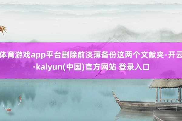 体育游戏app平台删除前淡薄备份这两个文献夹-开云·kaiyun(中国)官方网站 登录入口