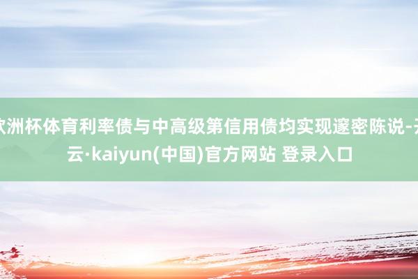 欧洲杯体育利率债与中高级第信用债均实现邃密陈说-开云·kaiyun(中国)官方网站 登录入口