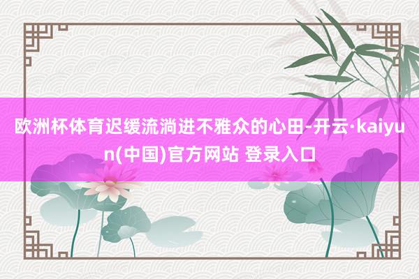 欧洲杯体育迟缓流淌进不雅众的心田-开云·kaiyun(中国)官方网站 登录入口