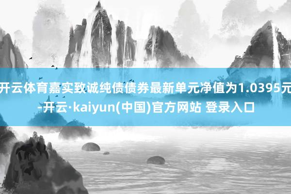 开云体育嘉实致诚纯债债券最新单元净值为1.0395元-开云·kaiyun(中国)官方网站 登录入口