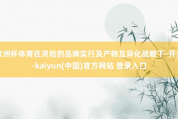 欧洲杯体育在灵验的品牌实行及产物互异化战略下-开云·kaiyun(中国)官方网站 登录入口
