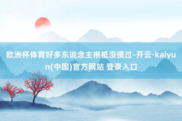 欧洲杯体育好多东说念主根柢没摸过-开云·kaiyun(中国)官方网站 登录入口