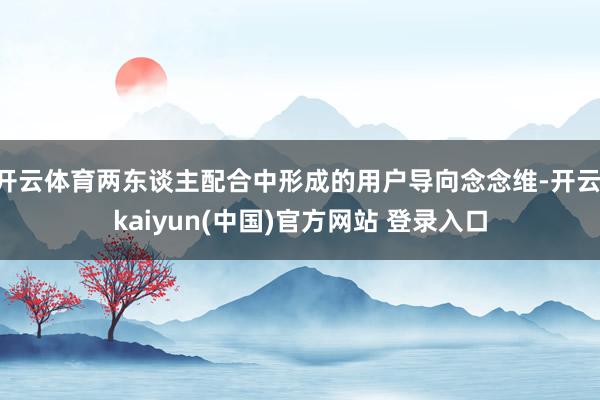 开云体育两东谈主配合中形成的用户导向念念维-开云·kaiyun(中国)官方网站 登录入口