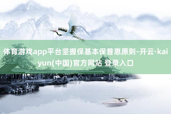 体育游戏app平台坚握保基本保普惠原则-开云·kaiyun(中国)官方网站 登录入口