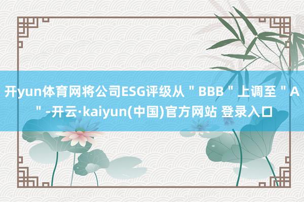 开yun体育网将公司ESG评级从＂BBB＂上调至＂A＂-开云·kaiyun(中国)官方网站 登录入口