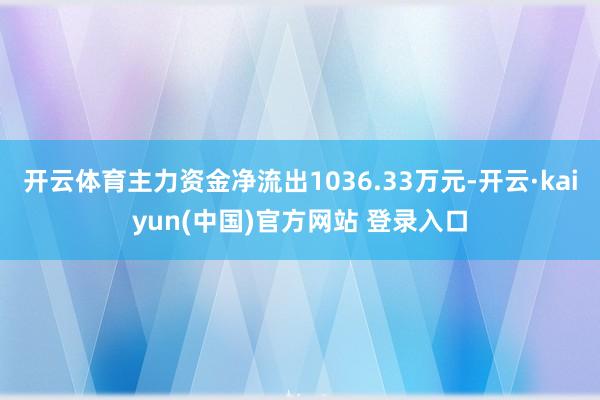 开云体育主力资金净流出1036.33万元-开云·kaiyun(中国)官方网站 登录入口