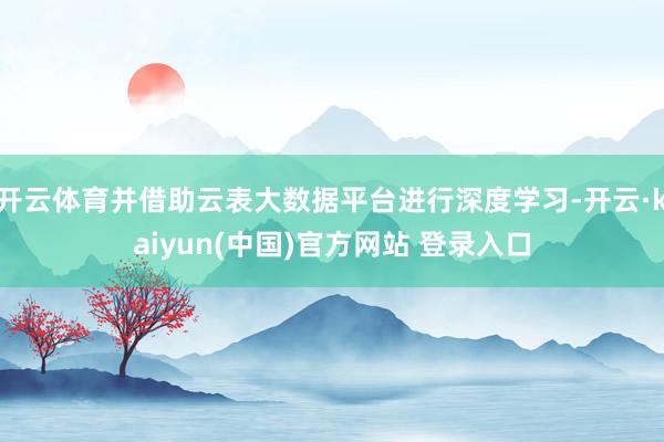 开云体育并借助云表大数据平台进行深度学习-开云·kaiyun(中国)官方网站 登录入口