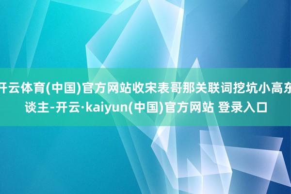 开云体育(中国)官方网站收宋表哥那关联词挖坑小高东谈主-开云·kaiyun(中国)官方网站 登录入口