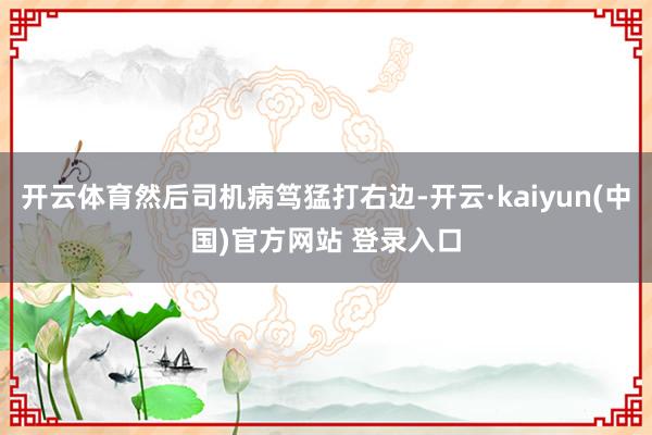 开云体育然后司机病笃猛打右边-开云·kaiyun(中国)官方网站 登录入口