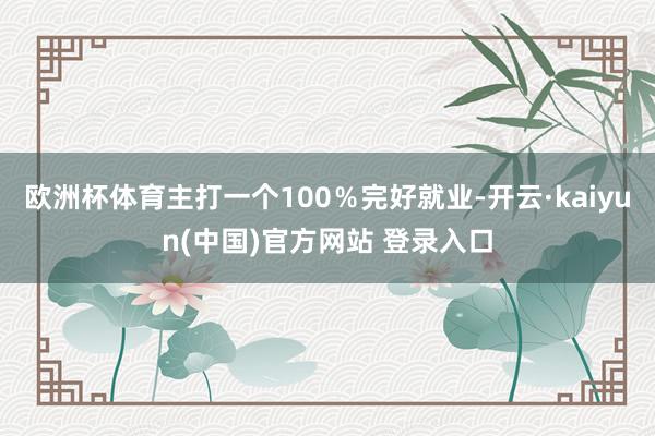 欧洲杯体育主打一个100％完好就业-开云·kaiyun(中国)官方网站 登录入口