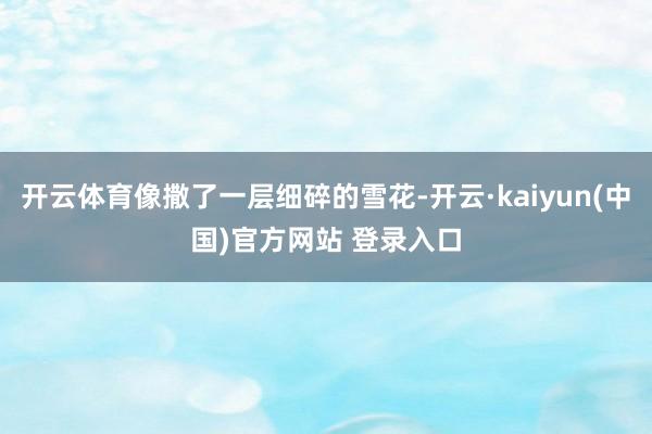 开云体育像撒了一层细碎的雪花-开云·kaiyun(中国)官方网站 登录入口