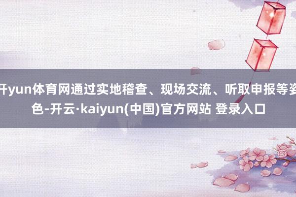 开yun体育网通过实地稽查、现场交流、听取申报等姿色-开云·kaiyun(中国)官方网站 登录入口