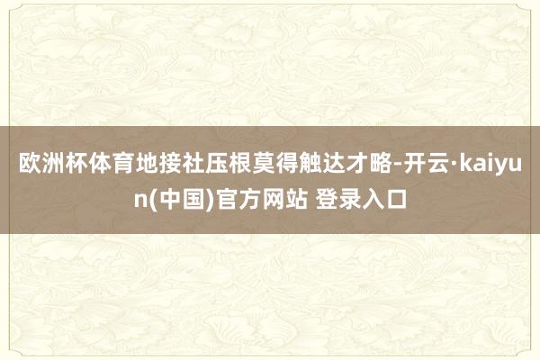 欧洲杯体育地接社压根莫得触达才略-开云·kaiyun(中国)官方网站 登录入口