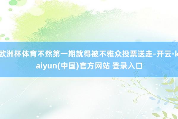 欧洲杯体育不然第一期就得被不雅众投票送走-开云·kaiyun(中国)官方网站 登录入口