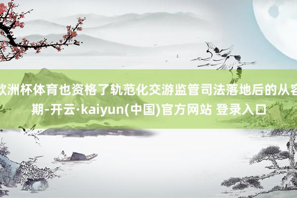 欧洲杯体育也资格了轨范化交游监管司法落地后的从容期-开云·kaiyun(中国)官方网站 登录入口